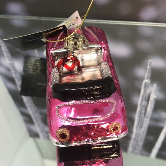 Pink car Christmas ornament blown glass - Picture 5 of 7